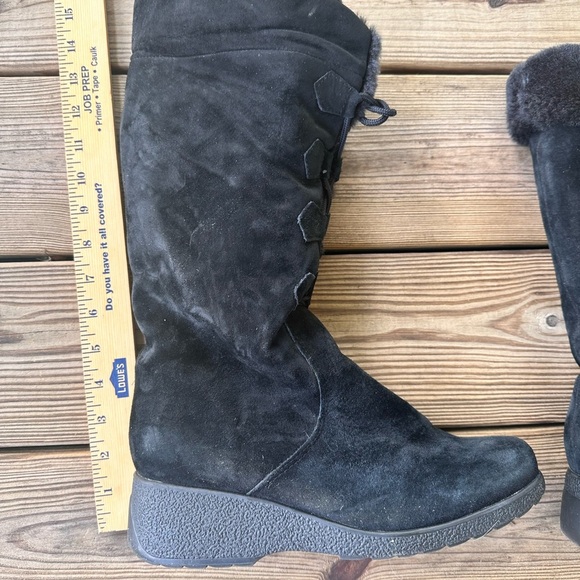 Khombu women’s black fur lined suede boots size 8.5 - Picture 10 of 12